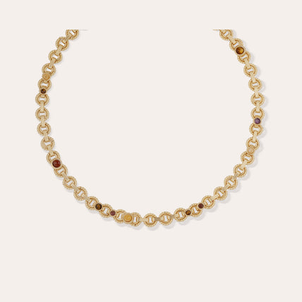 Collana Mistral - Occhio di tigre, ametista e amazzonite