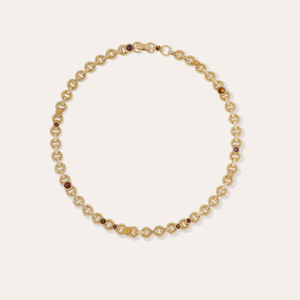 Collana Mistral - Occhio di tigre, ametista e amazzonite