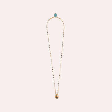 Collier Scapulaire Scaramouche émail - Quartz bleu