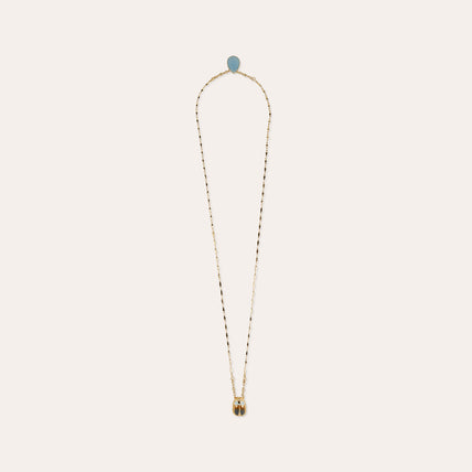 Scaramouche Enamel Scapular Necklace - Blue Quartz
