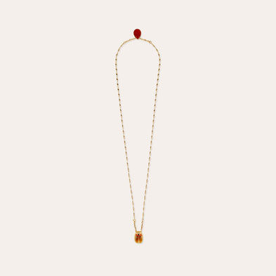 Collier Scapulaire Scaramouche émail - Cornaline