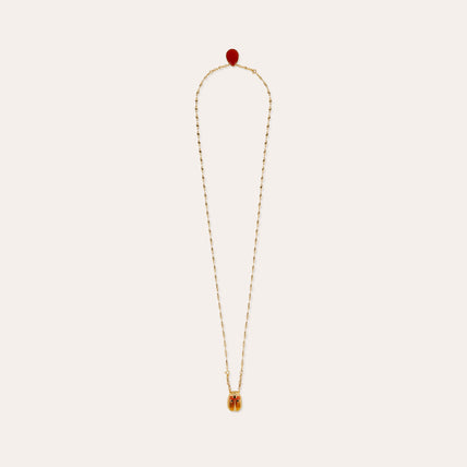 Scaramouche Enamel Scapular Necklace - Carnelian