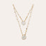 Gold-Plated Scapular Necklace - Crystal & White Mother-of-Pearl