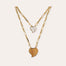 Golden Mirage Scapular Necklace - Wood & White Mother-of-Pearl