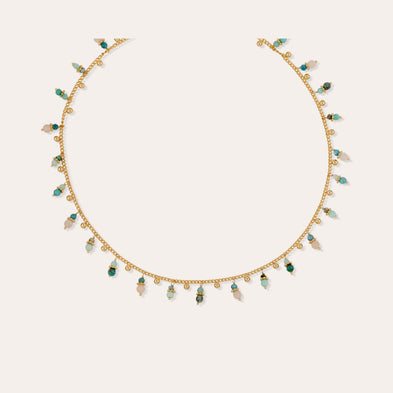 Collier Tangerine doré - Turquoise