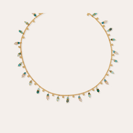 Collier Tangerine doré - Turquoise