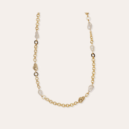 Rainbow Biwa Long Necklace