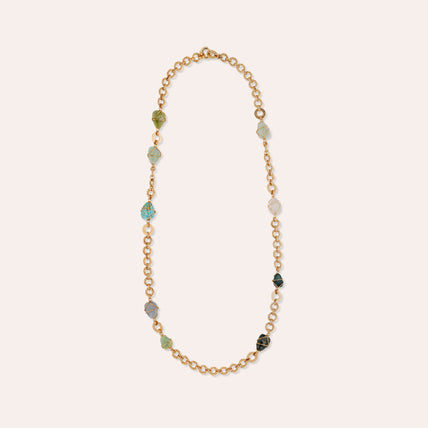 Collar largo Rainbow Multi - Apatita azul y vesonita