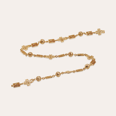 Yuca Gold Cross Long Necklace