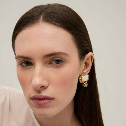 Amarante  Earrings -  White Mother-of-Pearl