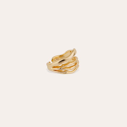 Bague Corail dorée