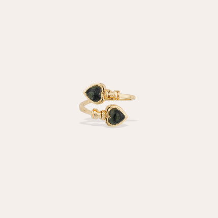 Bague Duality Amore dorée - Jaspe Kambaba