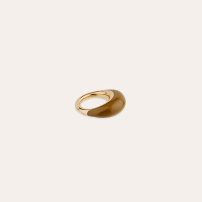 Bague Selva dorée acétate - Kaki