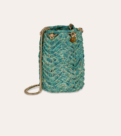 Sac Bourse Palmiers - Turquoise