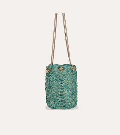 Sac Bourse Palmiers - Turquoise