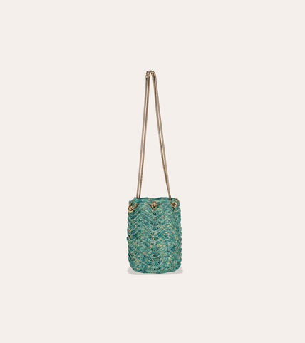 Palm Tree Clutch Bag - Turquoise