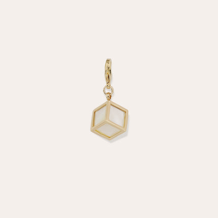 Charm Cube modello grande - Madreperla bianca