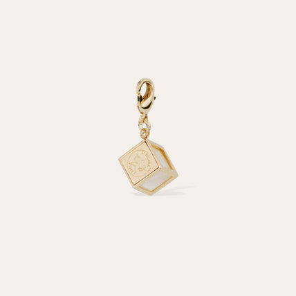 Charm Cube modello grande - Madreperla bianca