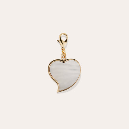 Charm pendentif Mirage Coeur émail grand modèle - Nacre Blanche