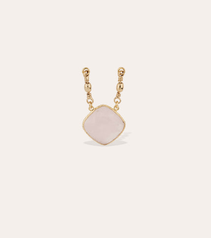 Gold-plated pendant - Rose quartz