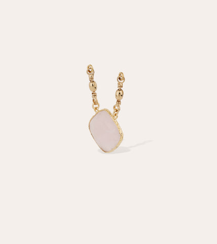 Gold-plated pendant - Rose quartz