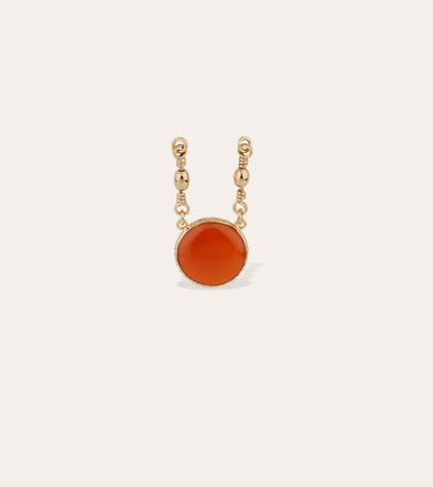 Pendentif Serti doré - Cornaline