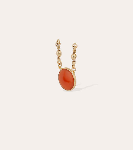 Pendentif Serti doré - Cornaline