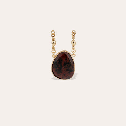 Pendentif Serti - Obsidienne Acajou