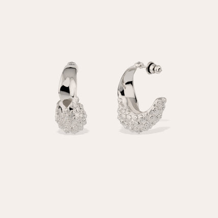 Boucles d'oreilles créoles Almara moyen modèle argentées