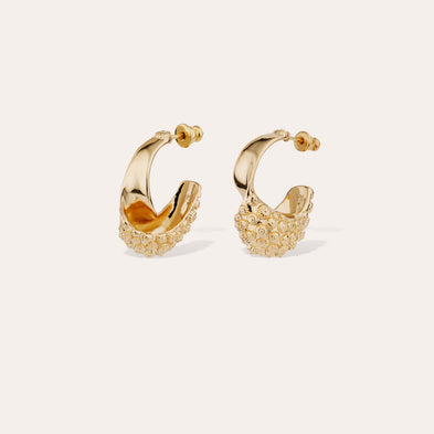 Boucles d'oreilles Almara créoles moyen modèle dorées 