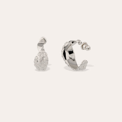 Boucles d'oreilles créoles Almara petit modèle argentées