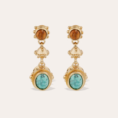Boucles d'oreilles Amarante dorées