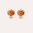 Amarante gold cabochon earrings - Carnelian