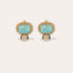 Boucles d'oreilles Amarante cabochons dorées
