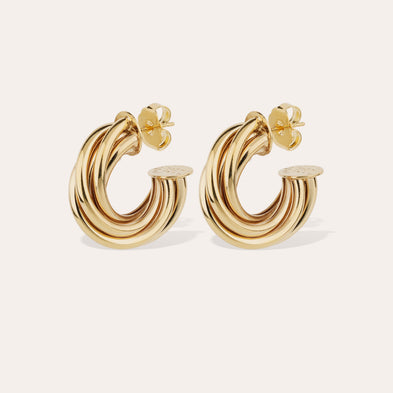 Boucles d'oreilles créoles Atik moyen modèle dorées