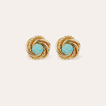 Boucles d'oreilles Atika dorées - Turquoise