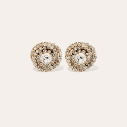 Boucles d'oreilles puce Atika strass dorées