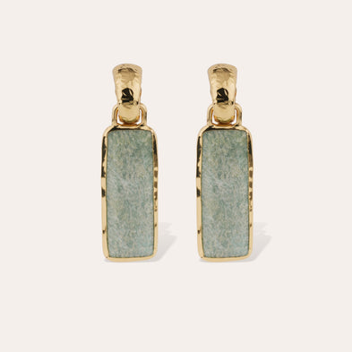 Boucles d'oreilles Aura grand modèle dorées - Amazonite