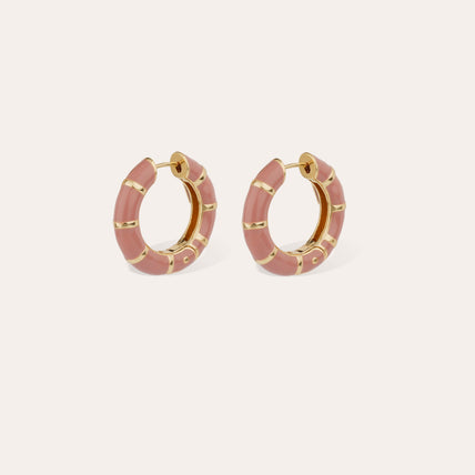 Boucles d'oreilles Bambou mini émail dorées