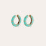 Boucles d'oreilles créoles Bambou émail mini dorées 