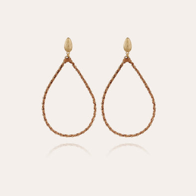 Boucles d'oreilles Beyby grand modèle dorées - Osier