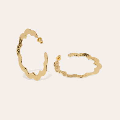 Boucles d'oreilles créoles Bolduc Flore petit modèle dorées