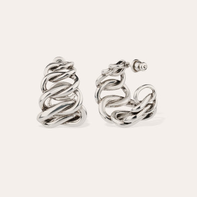 Boucles d'oreilles Bronx créoles argentées