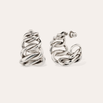 Bronx silver-tone hoop earrings