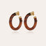 Boucles d'oreilles Caftan petit modèle acétate dorées - Marron