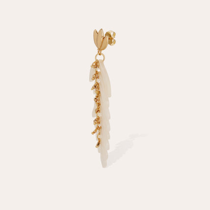 Boucles d'oreilles Cavallo acétate dorées - Ivoire