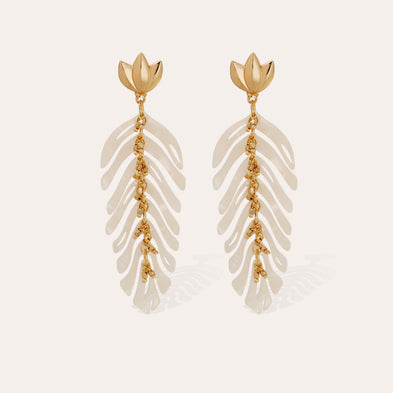 Cavallo gold acetate earrings - Ivory