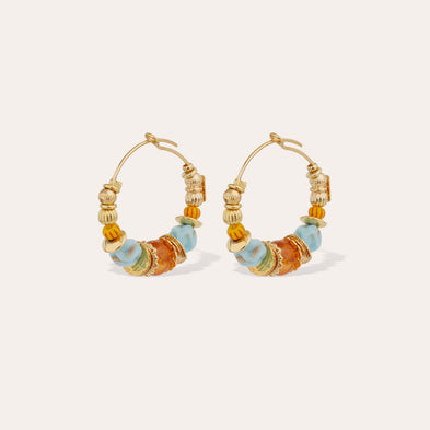Boucles d'oreilles créoles Aloha mini dorées