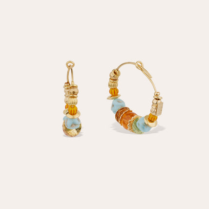 Boucles d'oreilles créoles Aloha mini dorées