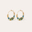 Boucles d'oreilles Aloha mini dorées - Malachite